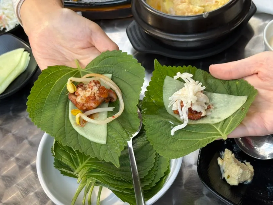 Two octopus wraps made by fellow diners
