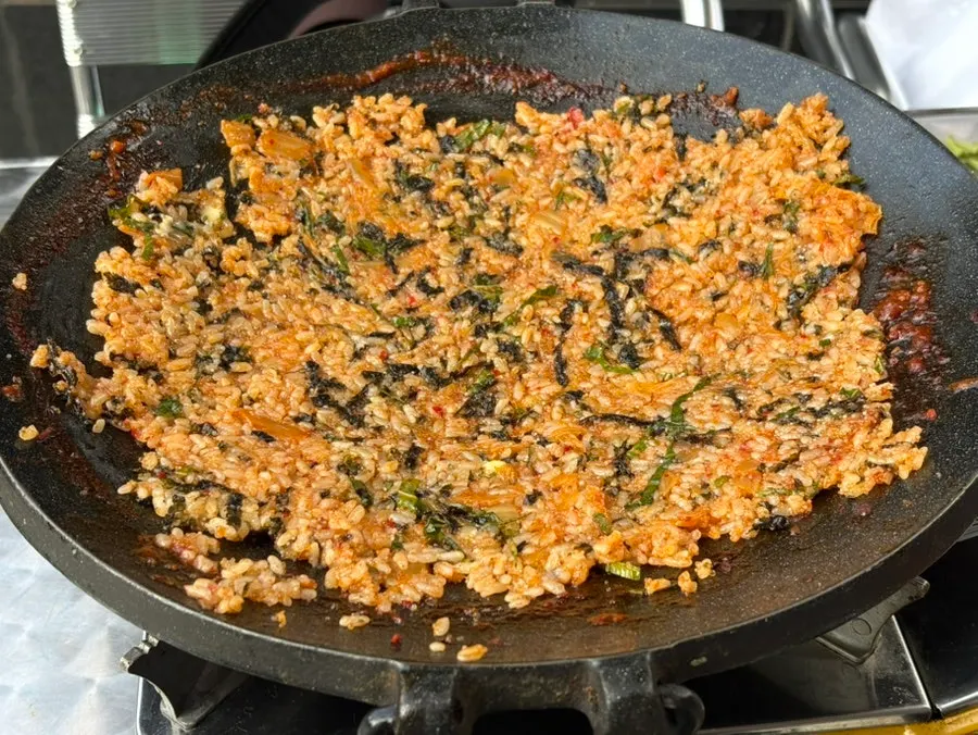 Flying fish roe fried rice cooked to finish the meal