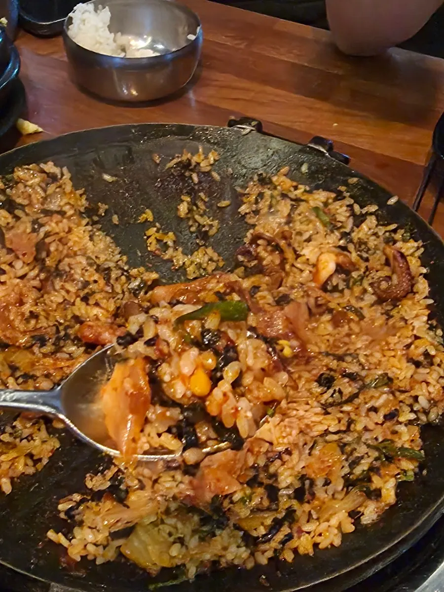 Finished octopus hot plate fried rice