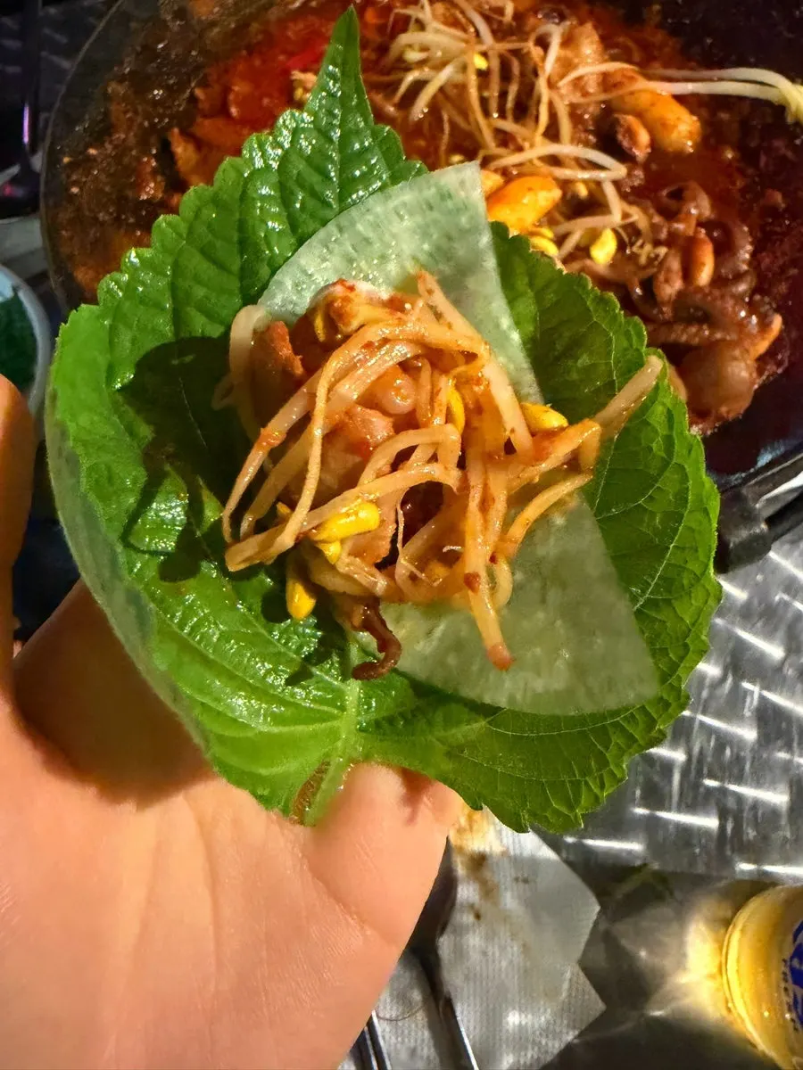 Shrimp peeled and prepped by staff