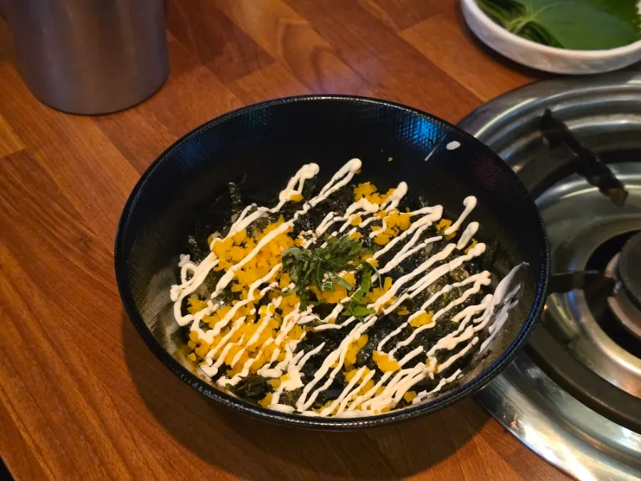 쭈우삼세트 상차림과 밑반찬