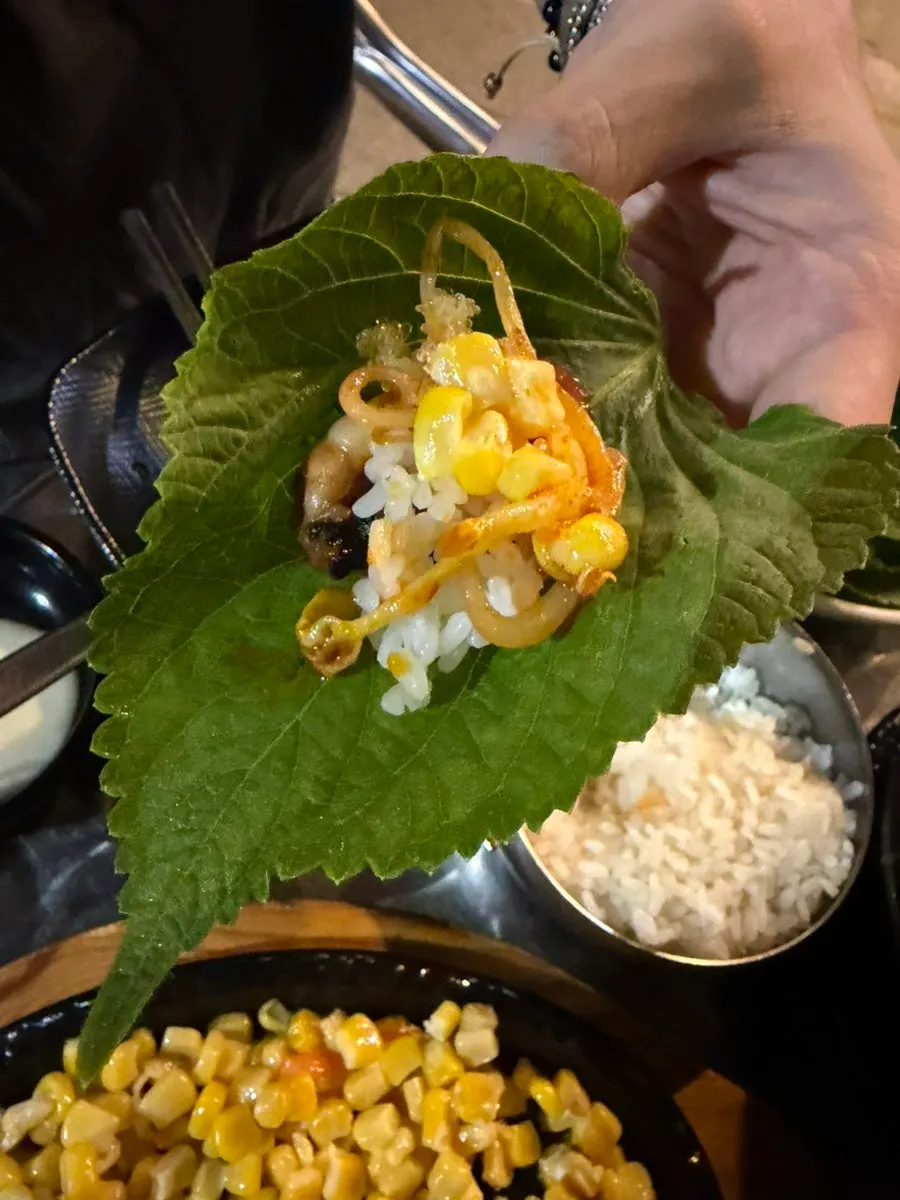 Cheese rice cake on the hot plate