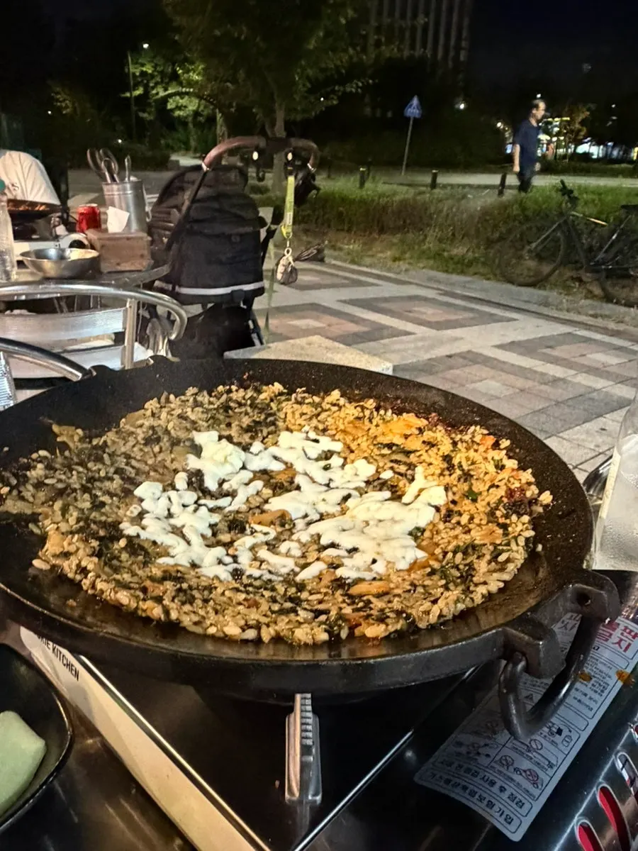 Perilla leaf wrap with bean sprouts, meat, and octopus