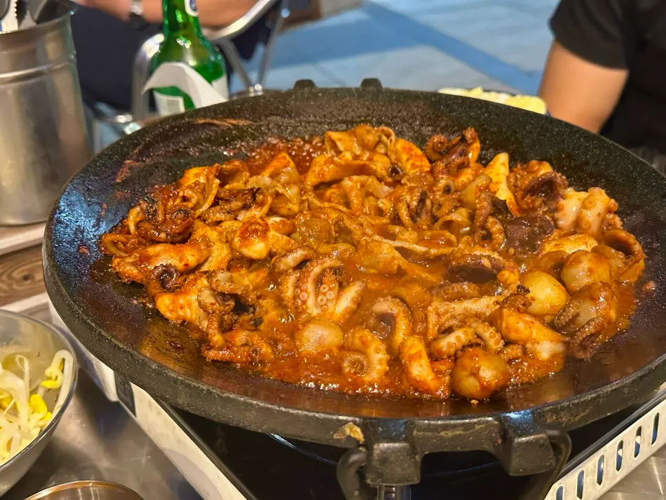 Jjusamgyeop with octopus and pork belly