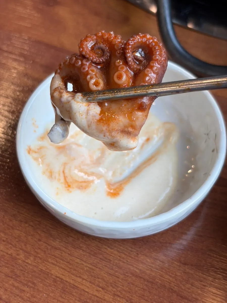 A plump piece of octopus