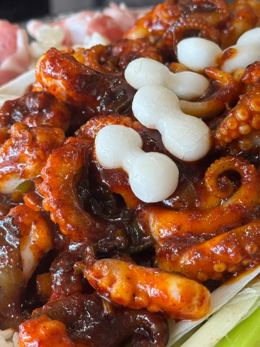 Basic banchan spread at Jjukkumi Sinnara
