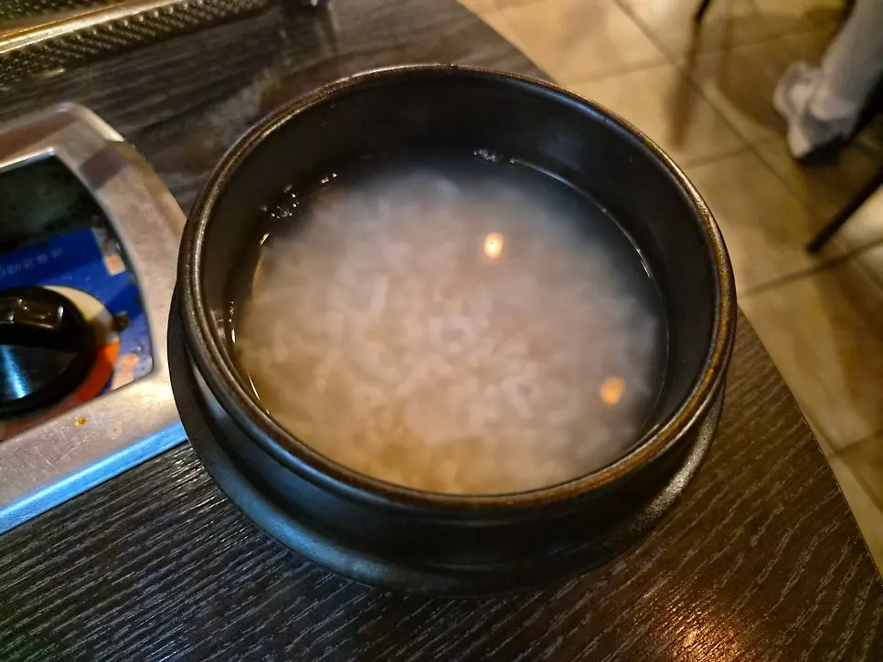 Nurungji soup served as a basic side