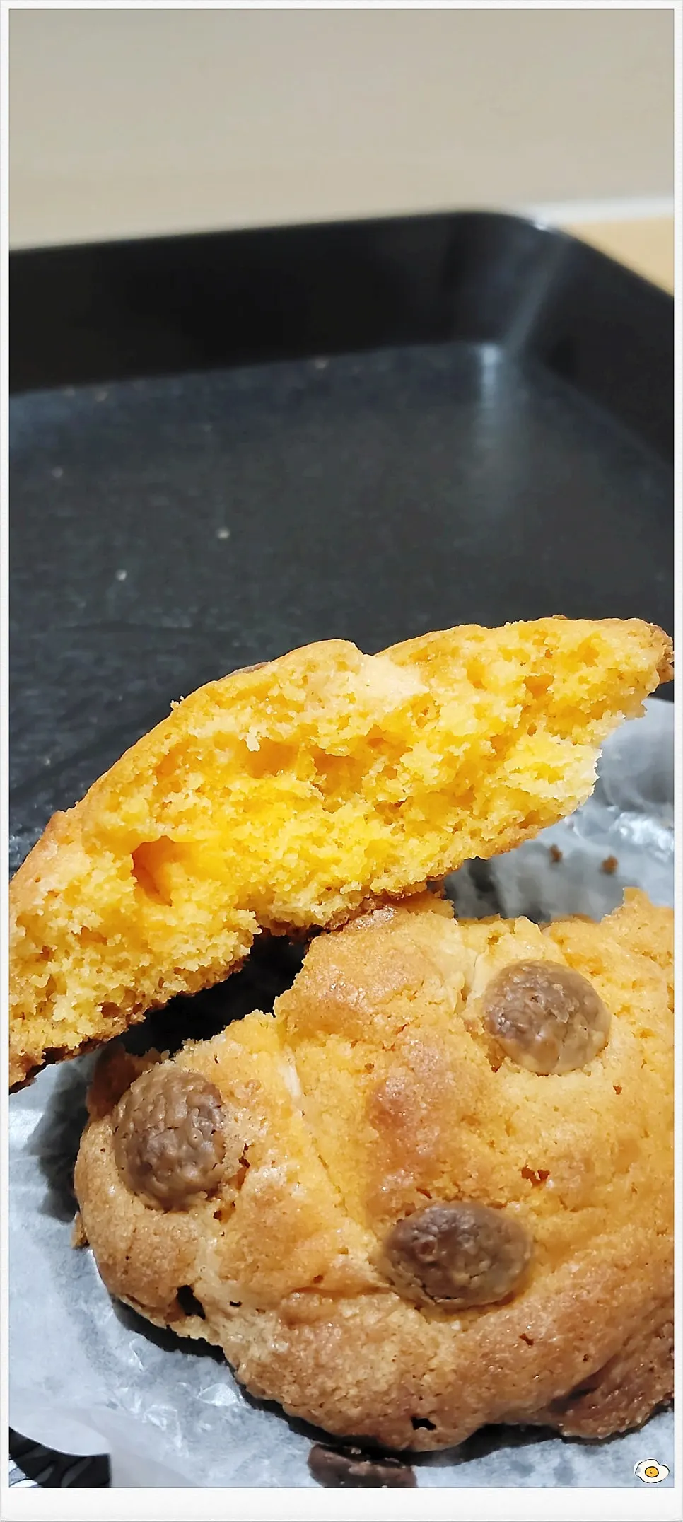 Yellow cheese cookie and coffee on the table