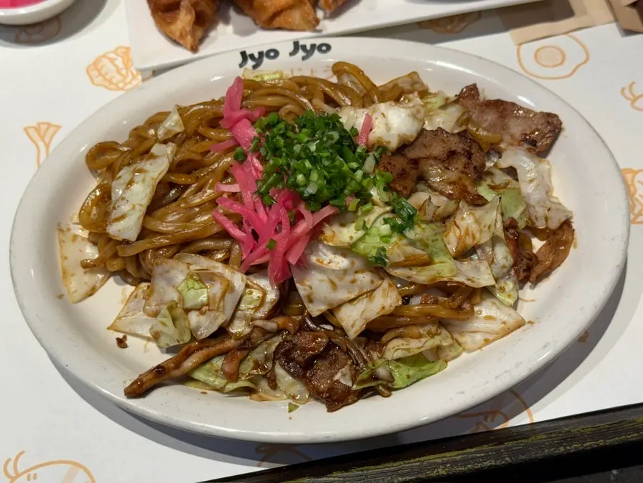 Basic yakisoba noodles coated in teriyaki sauce