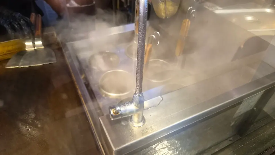 Jojo's open kitchen with visible teppan cooking