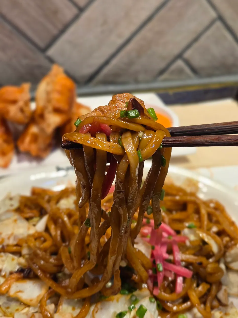 Jojo yakisoba noodles mixed with pork