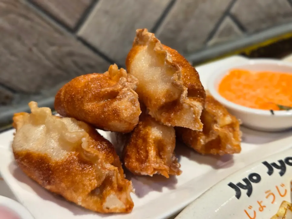 Golden fried mentaiko gyoza at Jojo