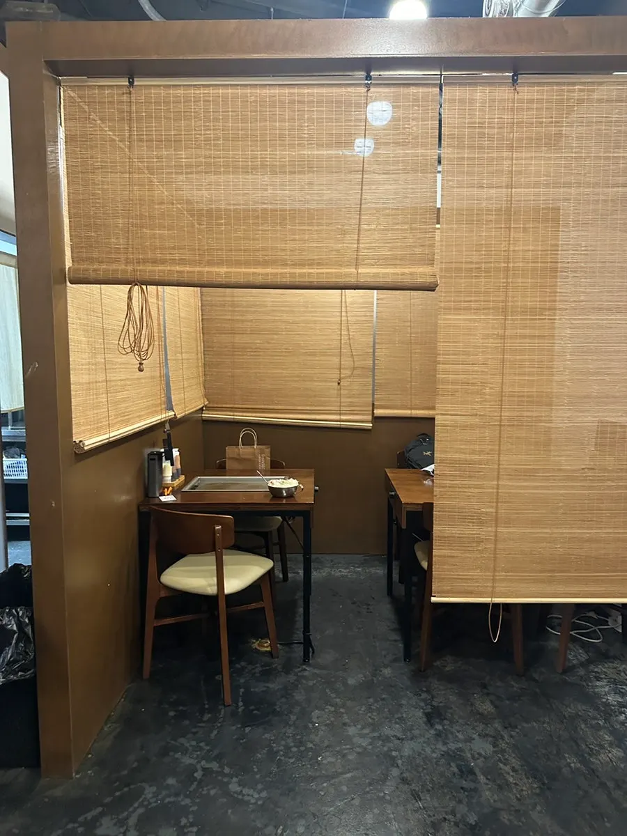 Seating at Jojo Mullae Branch with a teppan grill