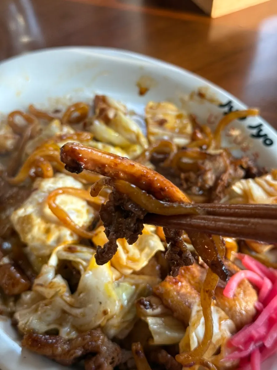 Karai yakisoba loaded with toppings