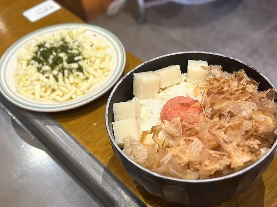 조리 전 명란 몬자야끼 재료