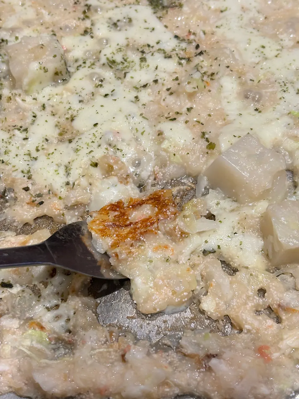 Monjayaki cooked golden and crispy