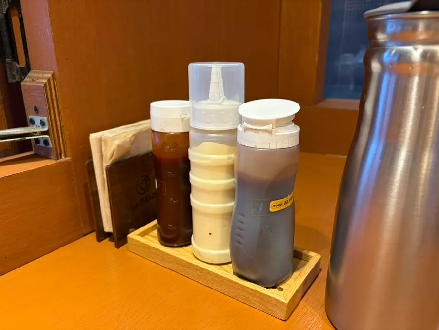 A table set with a built-in griddle