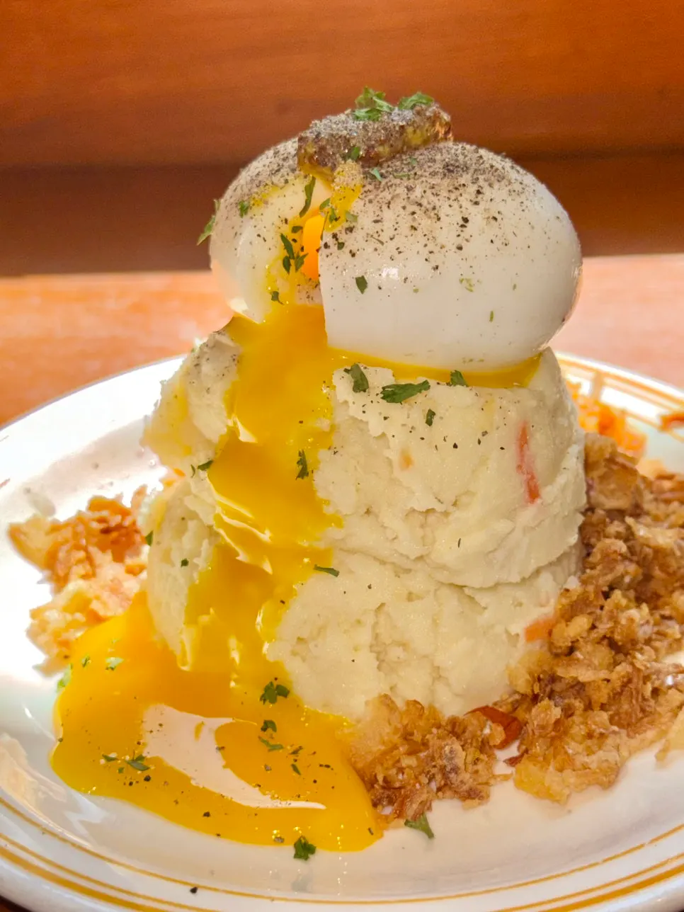 A spoonful of the waterfall potato salad