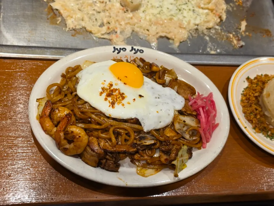 Monjayaki served onto a small individual plate