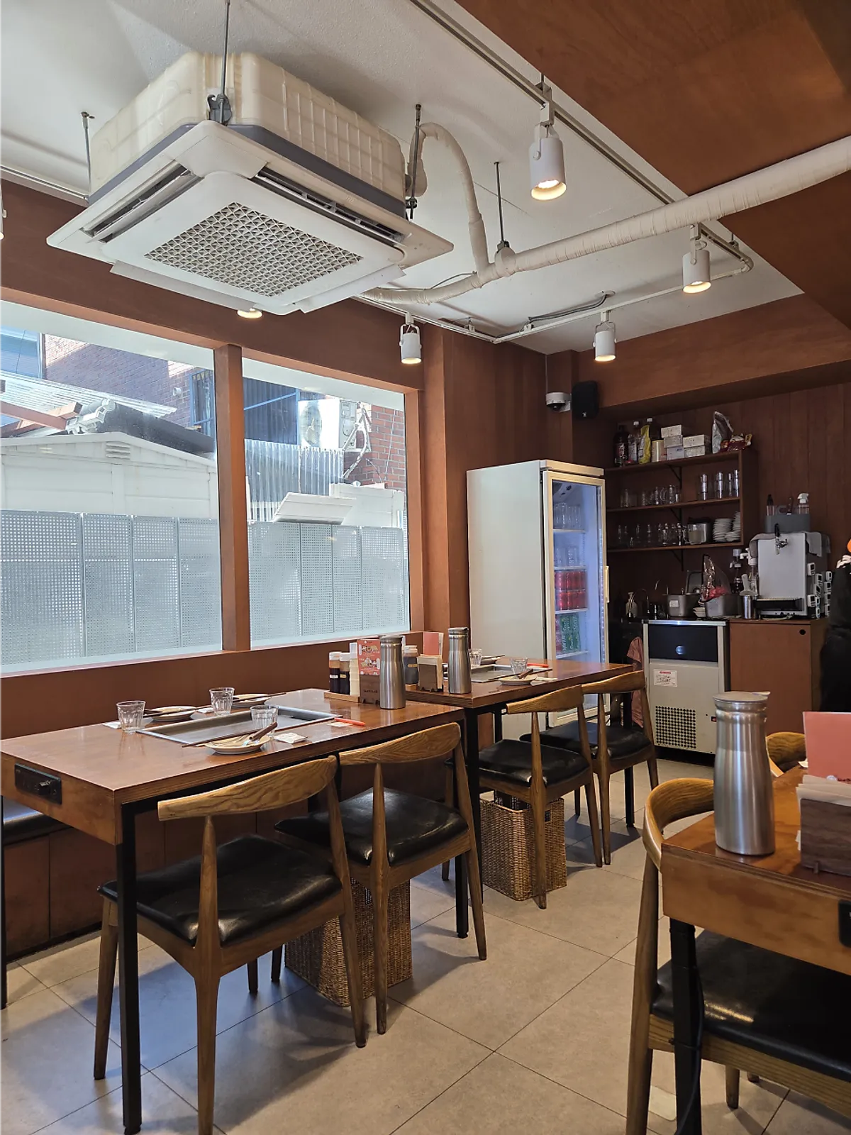 Interior with a genuine Japanese teppanyaki restaurant atmosphere
