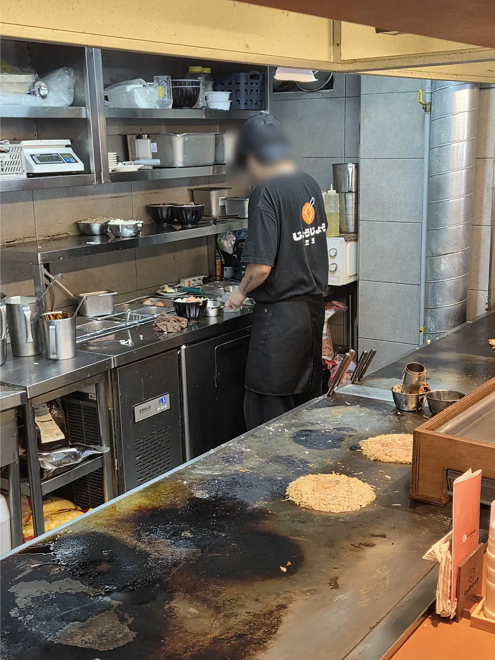 Large griddle set at every table