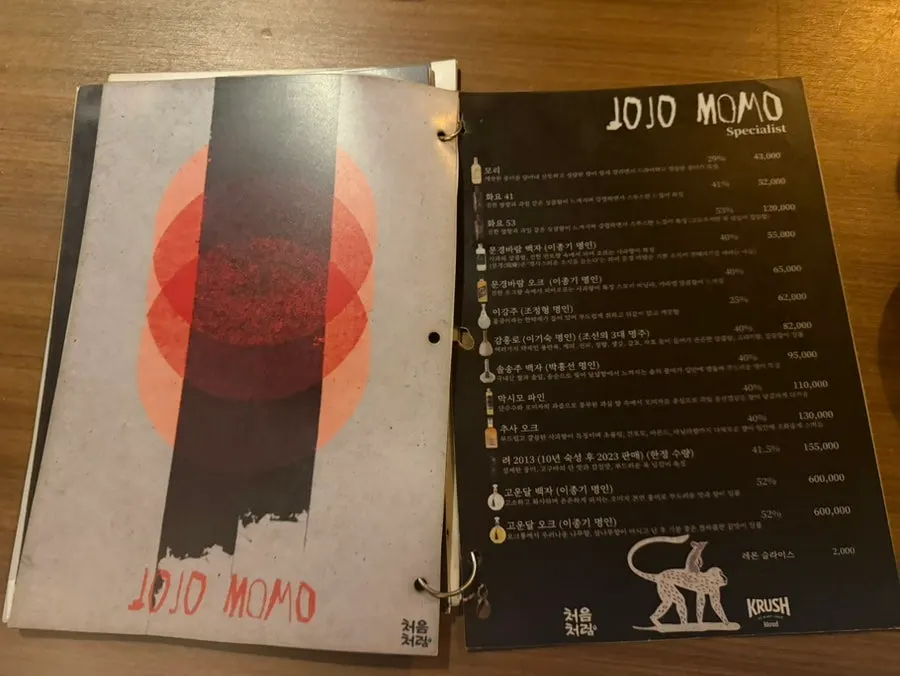 Menu minuman beralkohol Jojomomo