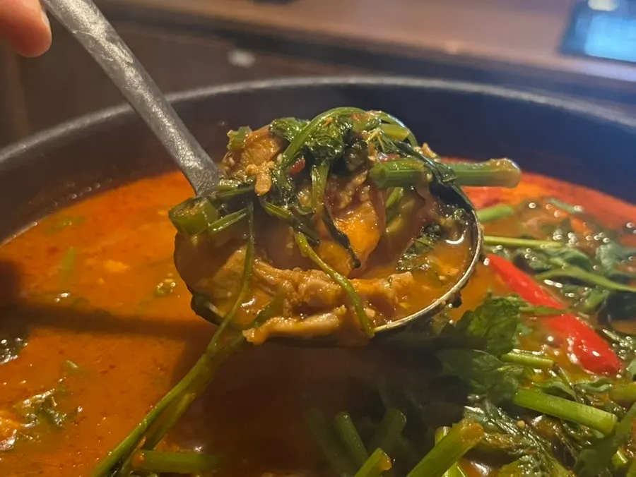Pot of mul dakgalbi served bubbling