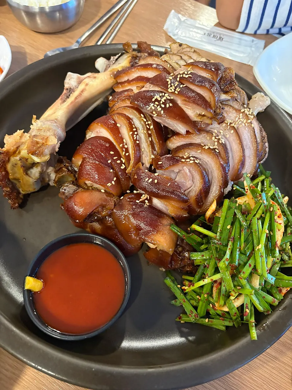 A plate of jokbal ordered for a family meal