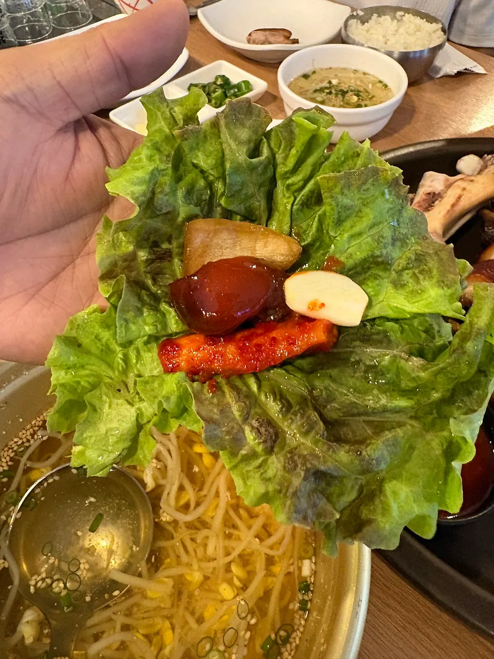 Warm, tender jokbal served at the table