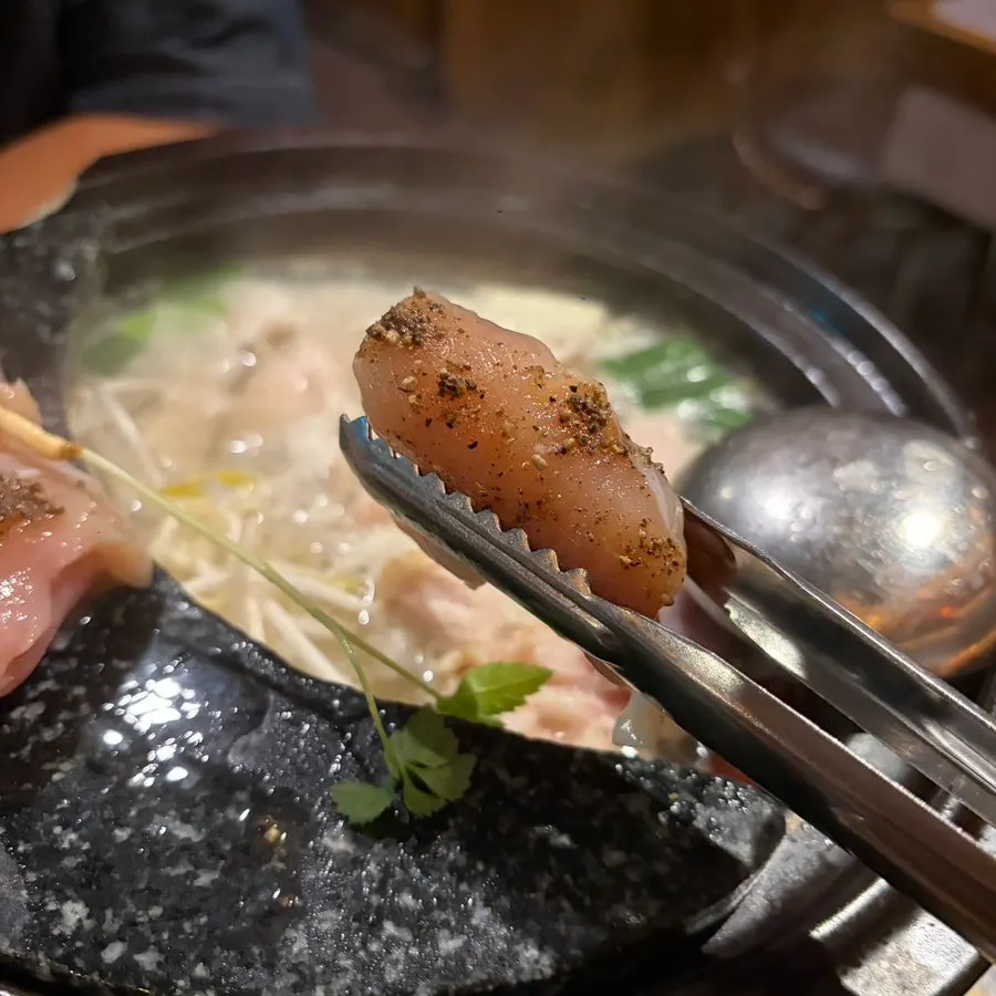 Close-up of chicken thigh yurinki in tangy sauce