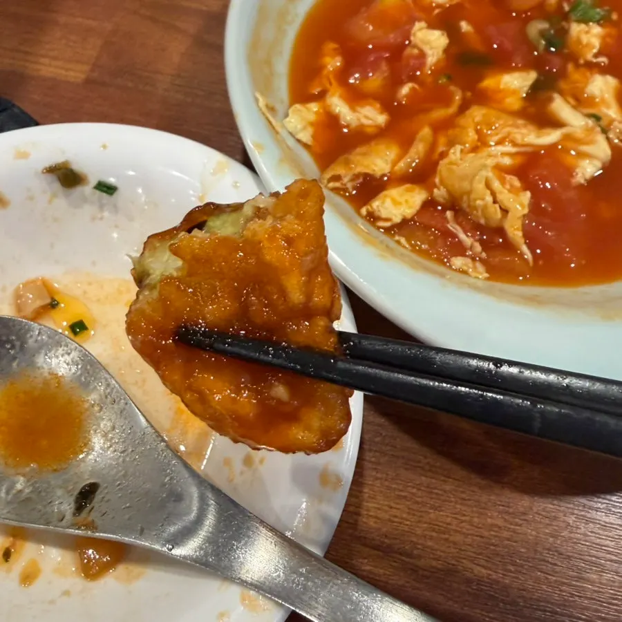 A plate of crispy-outside, tender-inside fried eggplant