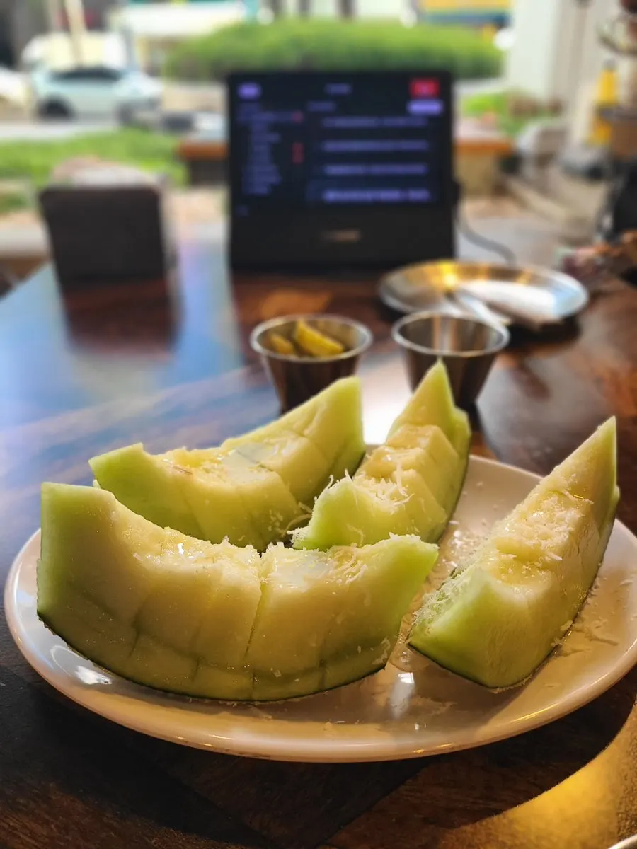 Close-up of the cool half melon