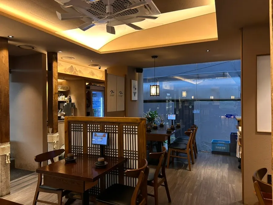 Interior with prominent wood finishes