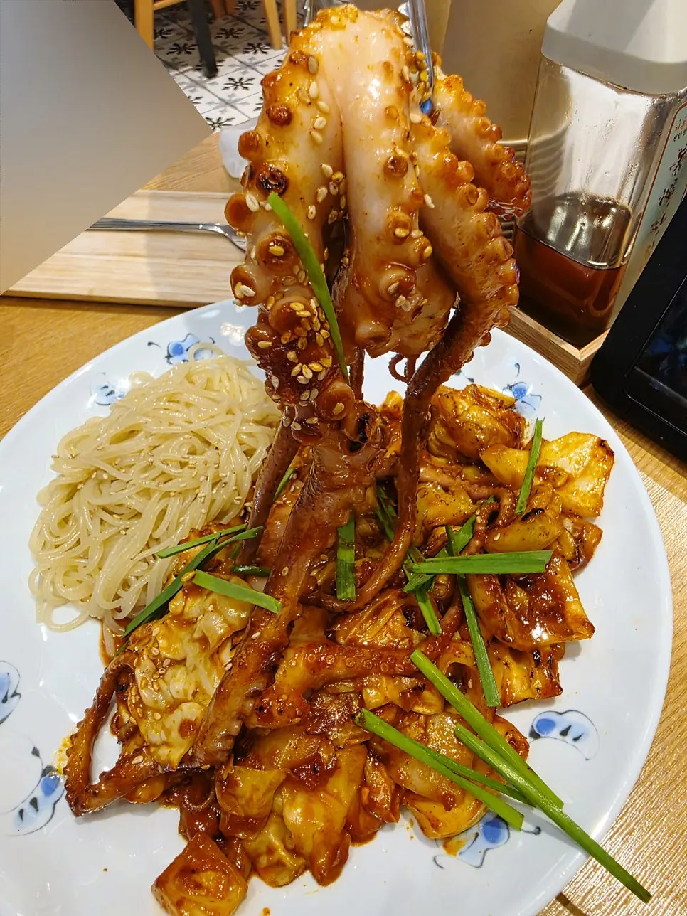 Octopus picked up with chopsticks