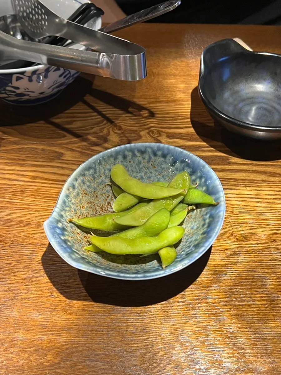 Edamame served as a basic side dish