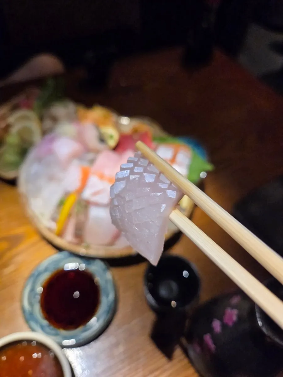 Light, clean-tasting white fish sashimi