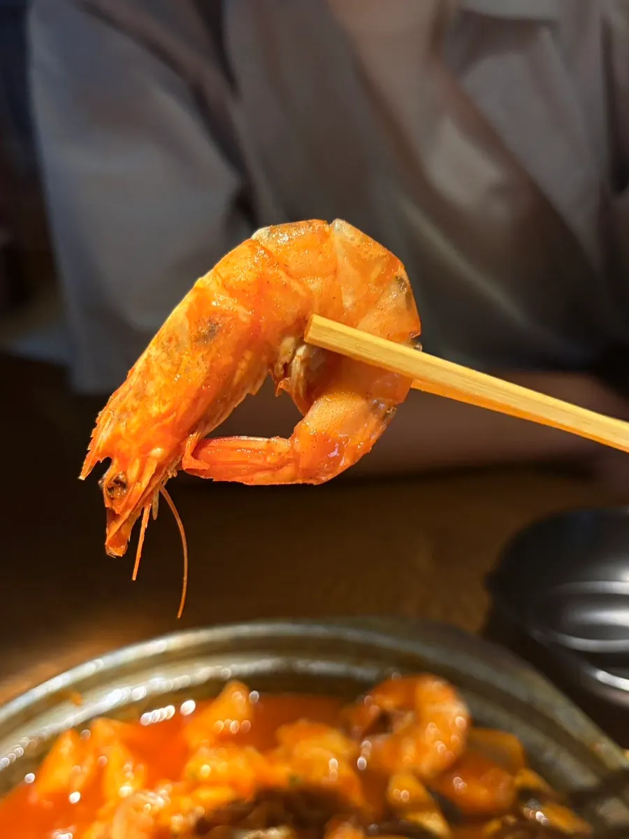 A cheesy bite of the seafood cheese tteokbokki
