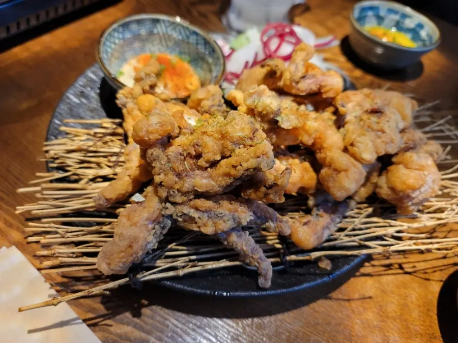 Crispy fried ikkageso squid leg tempura