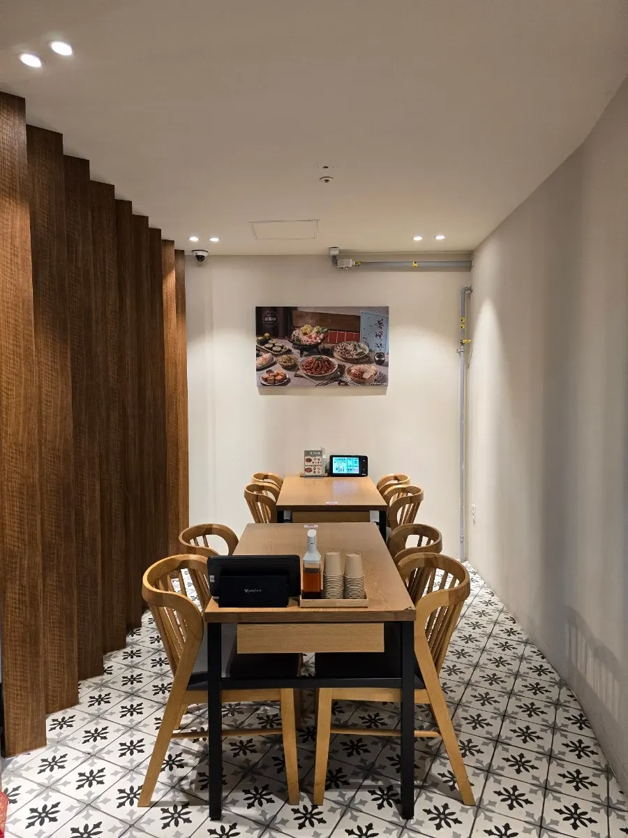 Semi-private 4-person table area near the entrance