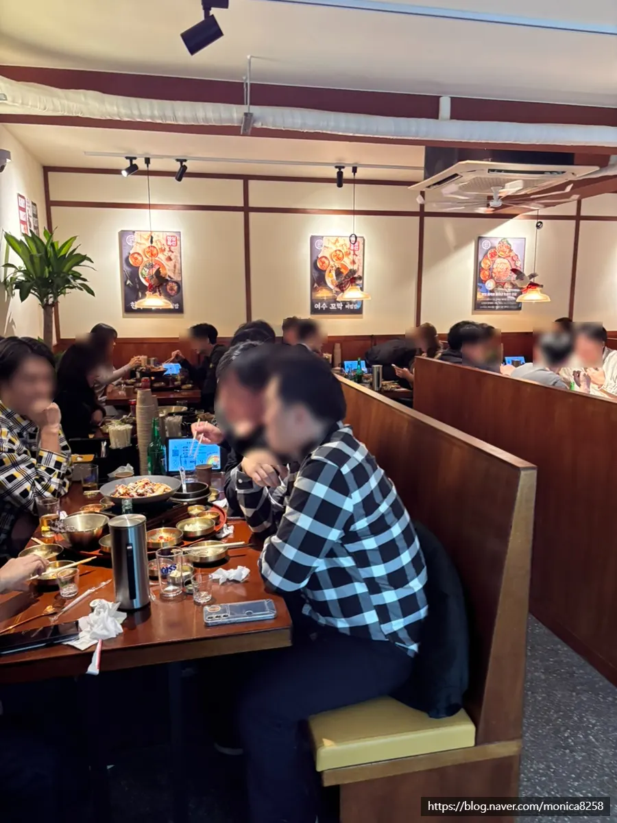 Spacious table seating inside the restaurant