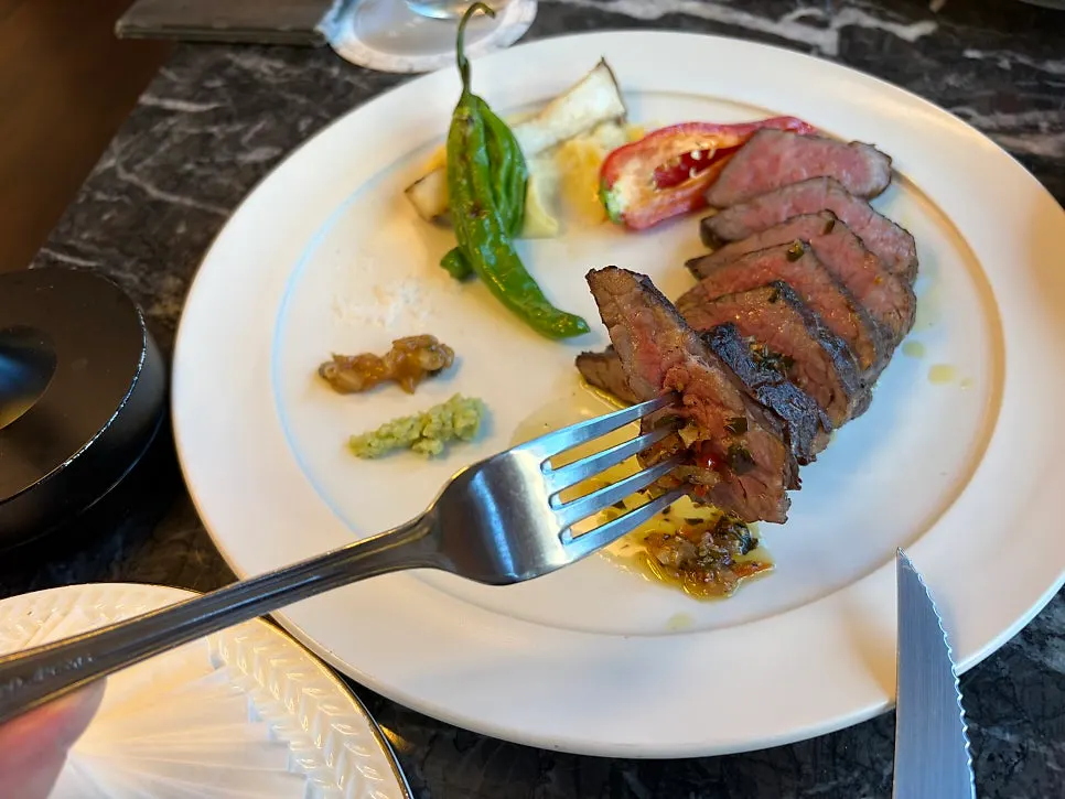 Prime salchi steak cooked medium