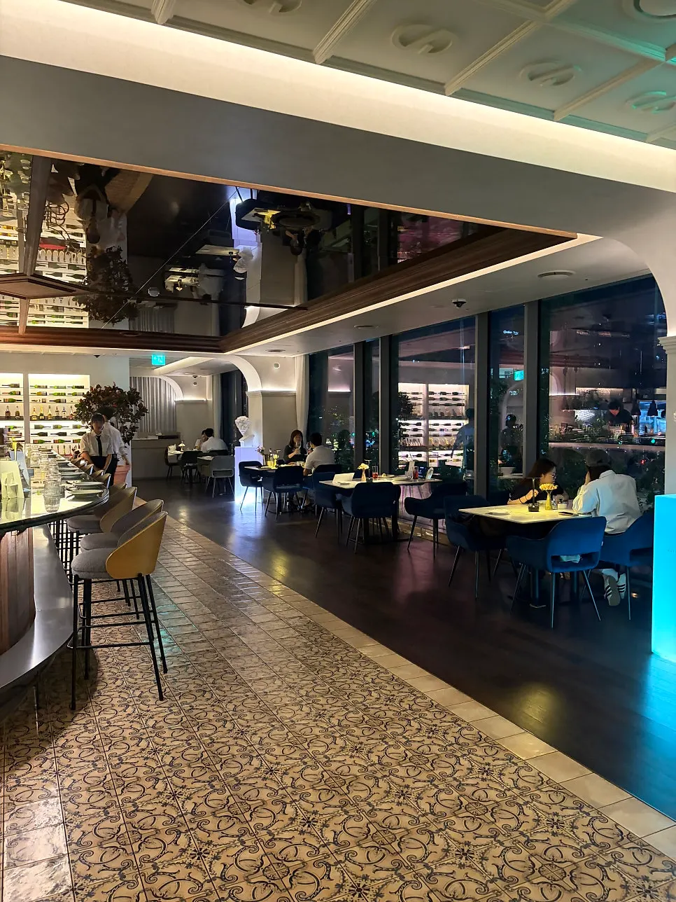 Atmospheric restaurant dining space