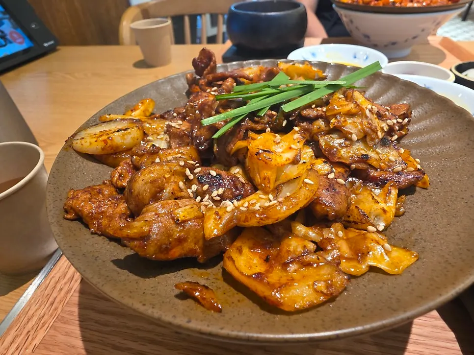 Close-up of the octopus stir-fry
