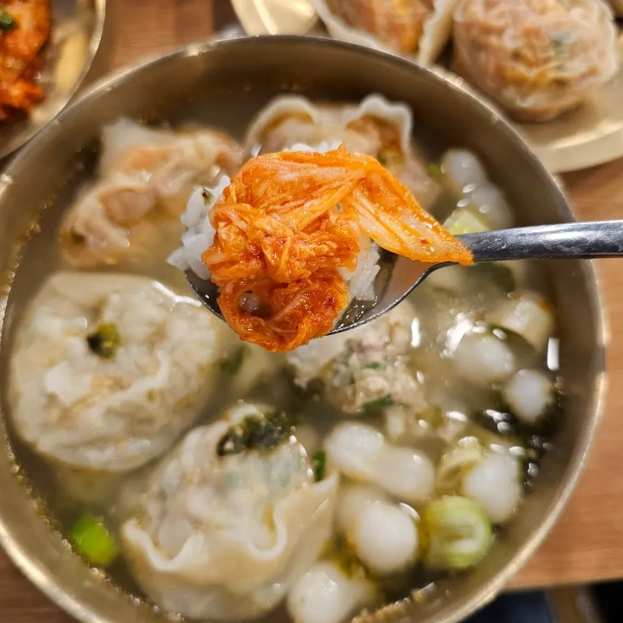 Plate of boiled dumplings ordered as a side