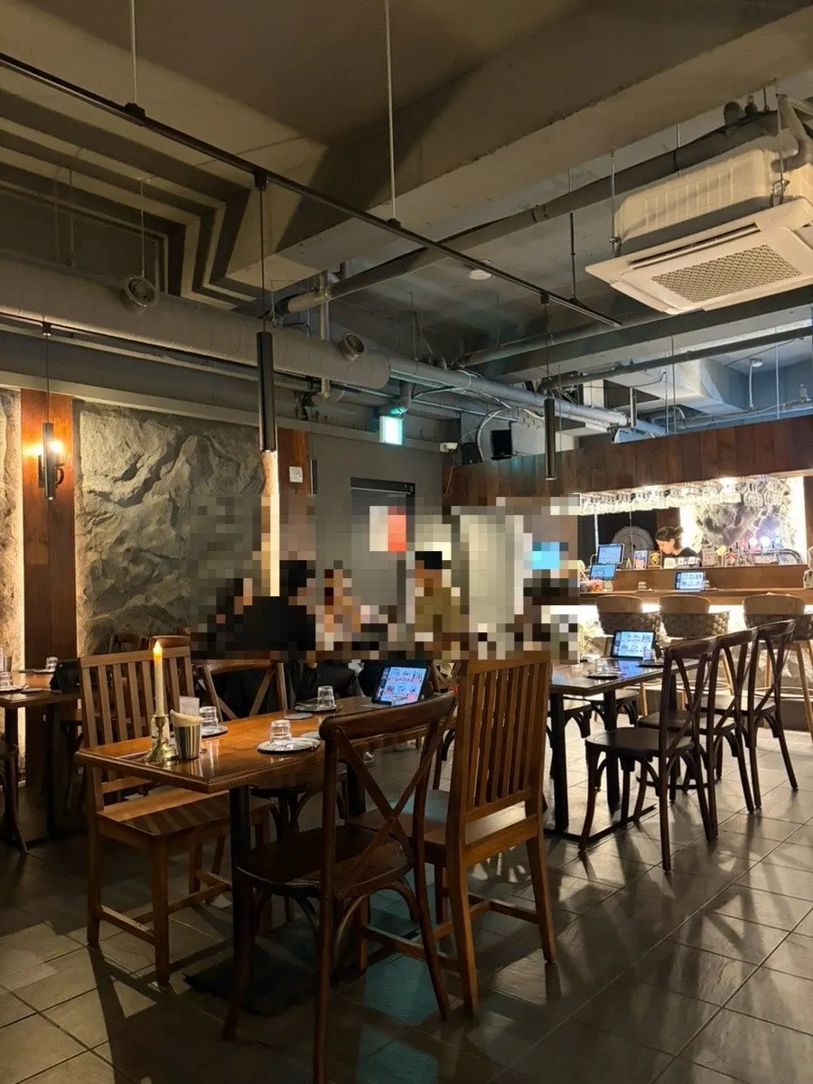 Interior with bar seating