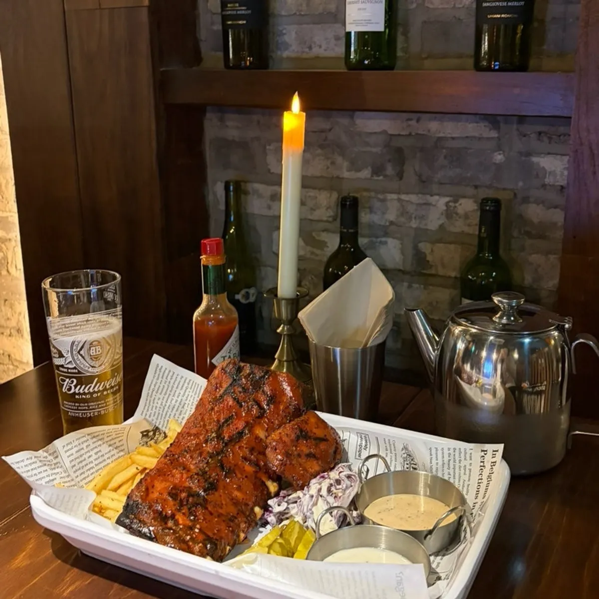 Ribs Forgiven After Confession with a Budweiser craft beer