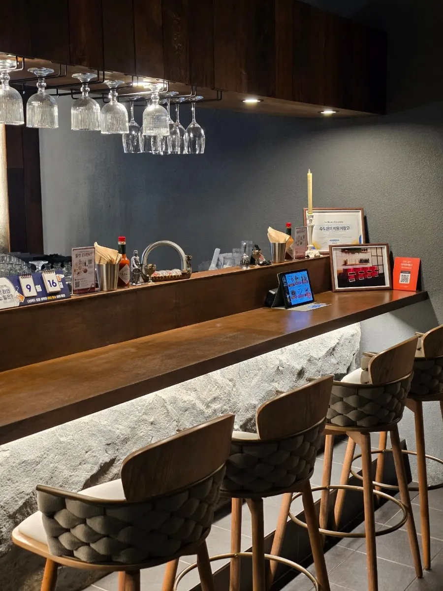 Interior decor evoking a medieval monastery