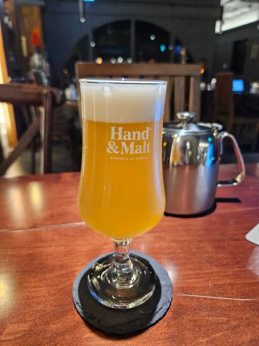 Chicken and draft beer