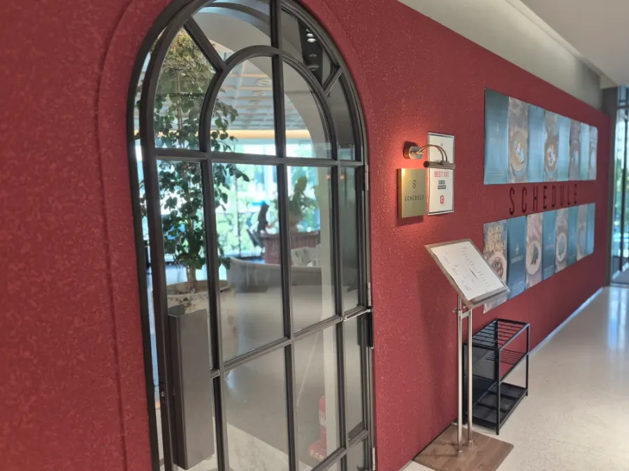 Exterior of Schedule Osteria on the 2nd floor of the iM Financial Center