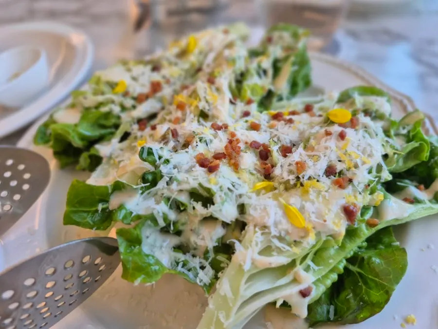 Caesar salad on the table